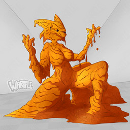 after_transformation beverage confusion female food food_transformation implied_transformation melting nude simple_background smoothie solo transformation warffle dreamworks the_bad_guys diane_foxington canid canine food_creature fox goo_creature mammal digital_media_(artwork) hi_res