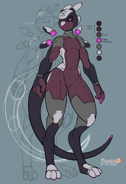 ambiguous_gender machine nude solo arashidrgn bandai_namco digimon android canid digimon_(species) mammal renamon robot 2023 absurd_res hi_res model_sheet