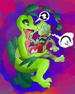 2_penises animal_genitalia animal_penis anthro bodily_fluids cum cum_inflation cum_inside duo feral genital_fluids genitals hemipenes inflation male male/male multi_genitalia multi_penis penis swollen_belly taloncreature nintendo pokemon talon_grovyle generation_3_pokemon grovyle humanoid lizard pokemon_(species) reptile scalie treecko absurd_res hi_res
