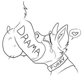 ambiguous_gender anthro big_penis bodily_fluids collar commentary deep_throat drama duo erection fellatio genitals heart_symbol male oral oral_penetration penetration penile penis sex sex_shot solo_focus tears text the_truth trashdogeking canid canine fox mammal black_and_white english_text line_art low_res monochrome