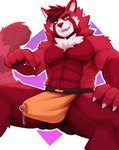 anthro barazoku bodily_fluids bulge clothed clothing erection fur genital_fluids hair jockstrap leaking_precum looking_at_viewer male muscular muscular_anthro muscular_male nude precum smile solo tail underwear vitaly4321 daiquiri_(daiquiripanda) ailurid mammal red_panda digital_media_(artwork) hi_res