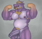 anthro big_penis bodily_fluids flexing genitals humanoid_genitalia humanoid_penis male muscular muscular_male nipples pecs penis pubes smile solo sweat teeth tongue tongue_out fleshformomo mythology dragon eastern_dragon mythological_creature mythological_scalie scalie hi_res