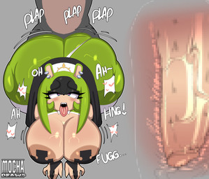 anthro big_breasts big_butt black_pasties blue_eyes blush bodily_fluids breasts butt cross_pasties curvy_figure duo ear_piercing ear_ring eyelashes female female_focus fur genitals glistening glistening_body glistening_fur green_body green_fur grey_background habit half-closed_eyes heart_eyes heart_symbol huge_breasts huge_butt looking_pleasured male male/female motion_lines narrowed_eyes nun nun_outfit open_mouth outline pasties penis piercing plap ring_piercing sharp_teeth simple_background sweat teeth thick_thighs tongue tongue_out vaginal voluptuous voluptuous_anthro voluptuous_female white_outline wide_hips x-ray_view mocha-draws idw_publishing sega sonic_the_hedgehog_(comics) sonic_the_hedgehog_(idw) sonic_the_hedgehog_(series) surge_the_tenrec afrosoricid human mammal tenrec absurd_res hi_res