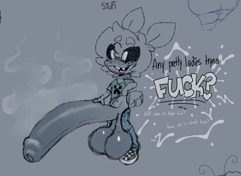 anthro balls big_balls big_penis bottomwear clothing erection footwear foreskin genitals hair huge_balls huge_penis hyper hyper_balls hyper_genitalia hyper_penis male open_mouth pants penis profanity question_mark shirt shoes shota solo text topwear young young_anthro young_male naughtymoff tobey_(naughtymoff) arthropod insect lepidopteran moth english_text hi_res