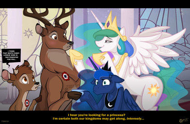 2014 ambassador bambi cervine crossover deer disney english_text equine female feral friendship_is_magic great_prince_of_the_forest group horn horse humor male mammal my_little_pony pony princess_celestia_(mlp) princess_luna_(mlp) text winged_unicorn wings wolfjedisamuel
Rating: Safe
Score: 19
User: Akhaz
Date: July 25, 2014 2014 ambassador bambi cervine crossover deer disney english_text equine female feral friendship_is_magic great_prince_of_the_forest group horn horse humor male mammal my_little_pony pony princess_celestia_(mlp) princess_luna_(mlp) text winged_unicorn wings wolfjedisamuel
Rating: Safe
Score: 19
User: Akhaz
Date: July 25, 2014