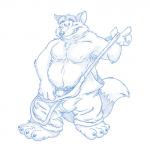 anthro armpit_hair barefoot biped body_hair clothed clothing feet front_view genitals humanoid_genitalia humanoid_penis male moobs overalls overweight overweight_anthro overweight_male penis pubes simple_background smile solo topless undressing white_background sdawg disney zootopia gideon_grey canid canine fox mammal red_fox true_fox 1:1 blue_and_white hi_res monochrome