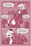 anthro caressing clothing comic dialogue english_text fur hair hi_res long_tail male male_(lore) mammal mouse murid murine reggie_(whygena) robe rodent tail tentacles text white_body white_fur white_hair whygena wrapping