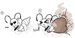 antennae_(anatomy) anthro blush clothed clothing diaper diaper_only ellipsis emanata excessive_feces eyes_closed feces female heart_symbol hyper hyper_feces hyper_soiling neck_tuft pooping sneeze soiled_diaper soiling soiling_diaper solo stinger stink_fumes tail topless tuft unclean_diaper used_diaper wearing_diaper wings fairyfudge bug_fables moonsprout_games vi_(bug_fables) arthropod bee hymenopteran insect sequence sketch