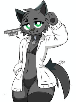 anthro big_butt butt collar femboy green_eyes male solo text mlp118edit microsoft minecraft mojang xbox_game_studios bobicraft canid canine canis mammal wolf hi_res spanish_text