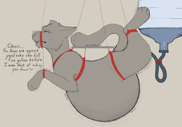 4_toes bdsm belly big_belly enema feet feral fur hose hose_inflation inflation liquid_inflation male solo tail text toes water water_inflation jackiethedoodler domestic_cat felid feline felis mammal english_text hi_res