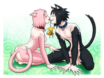 alternate_species angry bell bell_collar black_body black_fur black_hair blonde_hair breasts butt claws collar collar_only crouching extreme_size_difference eyes_closed female fur group hair holding_character kissing larger_female male male/female nude open_mouth pink_body pink_fur pink_hair ribbons size_difference smaller_male smile tail yellow_body yellow_fur anna_kokoro_(anko) naruto naruto_uzumaki sakura_haruno sasuke_uchiha animal_humanoid cat_humanoid felid felid_humanoid feline feline_humanoid humanoid mammal mammal_humanoid mouse murid murine rodent 2009 digital_media_(artwork)