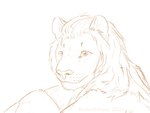 anthro fur inner_ear_fluff male mane solo tuft misterkittens sibey felid lion mammal pantherine 2021 4:3 portrait sketch