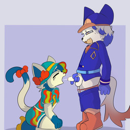 accessory ambiguous_gender anthro balls bent_legs blue_bottomwear blue_clothing blue_eyes blue_hair blue_hands blue_hat blue_headwear blue_jacket blue_pants blue_topwear blue_vest bodily_fluids boots bottomwear bow_ribbon clothed clothed_humanoid clothed_male clothing cum cum_in_mouth cum_inside cumshot dress drinking drinking_cum duo ejaculation enjoying footwear foreskin fur furgonomics genital_fluids genitals hair hat headgear headwear high_heels jacket kneeling kneeling_oral_position male multicolored_clothing multicolored_hair pants penis red_bow relaxing_sex ribbons shoes small_balls small_penis solo sun_hat sundress sweat sweatdrop tail tail_accessory tail_bow tail_ribbon tan_boots tan_clothing tan_footwear tan_tail teal_clothing teal_hat teal_headwear topwear underwear vest white_body white_fur white_hair yellow_clothing yellow_eyes yellow_footwear yellow_high_heels yellow_mouth fluffycato clione_(yonkagor) dragonet_(yonkagor) humanoid 1:1 absurd_res hi_res nonbinary_(lore)