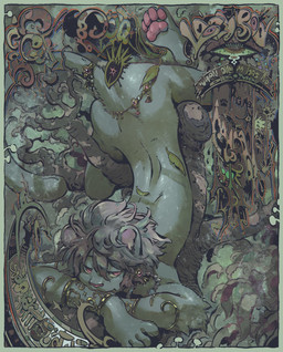 accessory adolescent anthro ass_up brown_hair butt claws cute_fangs fangs femboy fur grey_body hair jewelry jewelry_only looking_at_viewer lying male nude on_front pawpads red_eyes slim slim_anthro slim_male small_waist solo tail teeth thin_thighs tired tired_eyes young young_anthro young_male moonshen felid mammal pantherine hi_res
