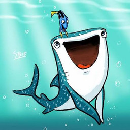 blue_body blue_eyes blue_fin bubble duo female feral fish_tail open_mouth shark_tail spots tail toony underwater water white_spots yellow_fin yellow_tail unknown_artist disney finding_dory finding_nemo pixar destiny_(finding_dory) dory_(finding_nemo) acanthurid aquatic carpet_shark fish regal_tang shark whale_shark 1:1 low_res watermark