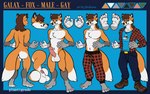 anthro anus balls boots bottomwear butt clothing denim denim_bottomwear denim_clothing erection eyewear fluffy_balls footwear genitals glasses jeans male pajamas pants plantigrade raised_tail shirtless shoes solo tail fetishame galax_operi canid canine fox mammal 16:10 absurd_res hi_res model_sheet widescreen