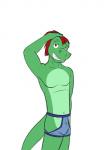 anthro blue_clothing blue_underwear bulge clothed clothing fangs male pose simple_background smile solo teeth topless underwear white_background fuze texnatsu diego_abel alligator alligatorid crocodilian reptile scalie 3:4 hi_res