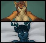 2015 anthro antlers black-kitten blue_eyes breasts canid canine chris_(chris13131415) comic deer dominant dominant_pov double_pov duo female female_pov first_person_view fox hair heterochromia horn jenny_(chris13131415) male male/female male_pov mammal nipples red_eyes romantic romantic_couple sex submissive submissive_pov
