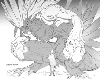 abs anthro big_muscles chest_spike claws crouching duo earless hair hand_on_knee hand_on_leg looking_down macro male muscular muscular_anthro muscular_male size_difference smaller_human spikes spikes_(anatomy) standing tail tailbutt teeth text veiny_arms wheel rkrekrnl1 nintendo pokemon ancient_pokemon apex_build_koraidon generation_9_pokemon human koraidon legendary_pokemon mammal paradox_pokemon pokemon_(species) scalie 2025 digital_drawing_(artwork) digital_media_(artwork) hi_res korean_text monochrome sketch