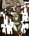 female humanoid_pointy_ears not_furry nude solo tongue tongue_out wide_hips koki nintendo the_legend_of_zelda twilight_princess midna humanoid twili