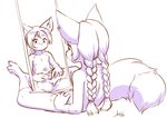 anthro anus blush butt clitoris exploration female flat_chested genital_exploration genitals mirror nipples nude pussy solo spread_legs spread_pussy spreading young young_anthro young_female aogami daisy_mae_(lildaisymae) canid canine fox mammal 2020 monochrome