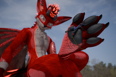 anthro arms_tied bound dominant duo extreme_size_difference feet foot_fetish foot_focus foot_play legs_tied micro pawpads paws size_difference tied_to_foot solwer gigi2k solwer_(solwer) rexouium 3:2 blender_(artwork) digital_media_(artwork) hi_res