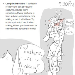 anthro bathroom_denial bladder_bulge blush blush_lines bulge candy_bucket clothing costume cross cross_necklace dialogue halo holidays jack-o'-lantern jewelry knock-kneed linked_speech_bubble male necklace omorashi overalls solo speech_bubble squirming text time trick-or-treating paddle-boat halloween angel_(paddle-boat) deer mammal 1:1 digital_drawing_(artwork) digital_media_(artwork) english_description english_text hi_res restricted_palette