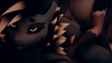 ambiguous_gender anthro blush bodily_fluids cum cum_on_back decyphxr female genital_fluids male male/female male/male khaishin khaishin_(character) nardoragon rexouium animated hi_res long_playtime video
