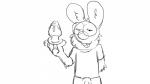16:9 2016 4_fingers anthro black_and_white buckteeth buttplug clothed clothing donkeypunch eyewear fingers glasses hi_res holding_buttplug holding_object holding_sex_toy lagomorph leporid long_ears lube male mammal monochrome plug_(sex_toy) rabbit sex_toy shirt simple_background sketch solo tarketto teeth tenting toony topwear white_background widescreen