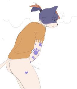 anthro bodily_fluids ejaculation female genital_fluids happy masturbation solo standing_masturbation vaginal_fluids vaginal_squirting ketvesce epic_games fortnite cate_meowdy domestic_cat felid feline felis mammal absurd_res hi_res