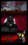 alcohol ambiguous_gender anthro arm_support arm_wrapping arm_wraps bedroom_eyes beer beer_mug beverage blurred_background brown_body brown_fur cheek_tuft cloak clothing container counter creepy creepy_face creepy_smile cup dialogue dirty_talk facial_markings facial_tuft fangs femboy fur fuzzy glass glass_container glass_cup glowing glowing_eyes grey_body grey_fur half-closed_eyes head_markings head_on_hand head_tuft heart_shaped_tail heart_tail humor imminent_sex inner_ear_fluff inside insult intimidation leaning leaning_on_elbow looking_at_another male male/ambiguous markings maroon_fur mask_(marking) muscular muscular_male narrowed_eyes neck_tuft one_ear_up open_mouth open_smile pointy_ears prick_ears profanity pupils red_eyes requesting scary seductive serious serious_face sex_request shirt sitting size_difference smile suggestive suggestive_dialogue tail teeth text threatening topwear tuft white_pupils wide_eyed wrapped_arms wraps yellow_eyes justniku dreamworks puss_in_boots_(franchise) death_(puss_in_boots) niku_(justniku) canid canine canis domestic_cat felid feline felis mammal wolf absurd_res comic hi_res male_(lore)