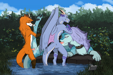 anthro anthro_on_feral anthro_penetrating anthro_penetrating_feral anus bestiality bodily_fluids camera clothing collar cum cum_from_mouth cum_from_vagina cum_in_mouth cum_in_vagina cum_inside cum_string day detailed_background erection feet fellatio female female_feral female_penetrated feral feral_penetrated fishnet_clothing fishnet_legwear fur genital_fluids genitals group group_sex hair holding_both_legs holding_horn horn legwear male male/female male_anthro male_on_feral male_penetrating male_penetrating_female membrane_(anatomy) membranous_wings nude open_mouth oral oral_penetration outdoor_nudity outside partially_submerged pawpads paws penetration penile penile_penetration penis penis_in_vagina plant pond recording sex shrub smile spitroast standing tail threesome toes trio vaginal vaginal_penetration vulva wings zafara_(artist) disney mythology raya_and_the_last_dragon sisu_(ratld) canid canine dragon fox mammal mythological_creature mythological_scalie scalie digital_media_(artwork) hi_res