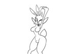 anthro breasts buckteeth featherless featureless_breasts female genitals looking_at_viewer one_eye_closed open_mouth pussy simple_background solo stretching teeth white_background wink pencil-arts nintendo pokemon generation_8_pokemon lagomorph mammal pokemon_(species) scorbunny 2019 absurd_res hi_res monochrome sketch