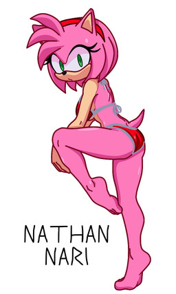accessory alternate_costume anthro anthrofied bare_shoulders barefoot bikini biped black_nose breasts butt clothed clothed_anthro clothed_female clothing countershade_face countershade_torso countershading eyelashes feet female female_anthro fur green_eyes hair hair_accessory hairband iris looking_at_viewer on_one_leg pink_body pink_fur pink_hair plantar_flexion pupils red_hairband redesign short_tail simple_background snout soles solo standing swimwear tail tan_body tan_skin toes two-piece_swimsuit white_background nyouki sega sonic_the_hedgehog_(series) amy_rose eulipotyphlan hedgehog mammal 3:5 hi_res