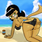 all_fours anthro beach bikini breasts butt clothing female looking_at_viewer looking_back oiled_up oily_skin seaside solo swimwear two-piece_swimsuit olerr nickelodeon t.u.f.f._puppy kitty_katswell domestic_cat felid feline felis mammal 1:1 absurd_res hi_res