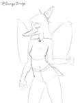 anthro choker clothed clothing dancing female hair jewelry long_hair long_snout midriff navel necklace simple_background snout solo white_background wings orange_bongo goodbye_volcano_high fang_(gvh) dinosaur prehistoric_species pterodactylus pterosaur reptile scalie 4:5 animated frame_by_frame monochrome short_playtime sketch