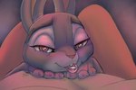 anthro drug_usage drugged drugs female heart_eyes heart_symbol looking_at_viewer paws pills solo substance_intoxication tempting text tongue tongue_out amarixa disney zootopia judy_hopps lagomorph leporid mammal rabbit 3:2 english_text hi_res