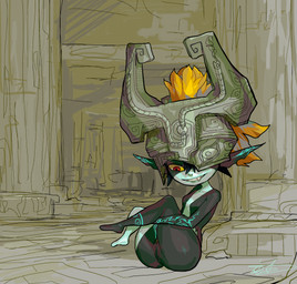 anus biped black_anus black_body black_ears black_hair breasts butt column fangs featureless_breasts featureless_feet feet female female_humanoid genitals grin hair headdress headdress_only headgear headgear_only humanoid_genitalia humanoid_vulva inside lips looking_down markings mostly_nude mostly_nude_female mostly_nude_humanoid multicolored_body multicolored_ears multicolored_hair not_furry orange_hair plantigrade pupils red_eyes rock sitting small_breasts smile solo teal_body teal_ears teal_lips teal_markings teeth temple two_tone_ears two_tone_hair vulva white_body yellow_sclera usagaijin nintendo the_legend_of_zelda twilight_princess midna humanoid twili 2021 absurd_res hi_res signature