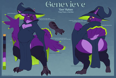 belly big_butt butt clothing ear_piercing feather_hands feathers feet green_body green_feathers huge_butt magic_user male piercing purple_body purple_feathers slightly_chubby solo talon_hands talons thick_thighs toes wide_hips witch bakuuabyss gen_(natronus) avian bird corvid corvus_(genus) crow oscine passerine hi_res model_sheet nonbinary_(lore)