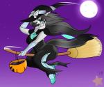 anthro broom cleaning_tool female flying horn magic_user solo witch thatdarndragon mythology equid equine mammal mythological_creature mythological_equine unicorn 6:5