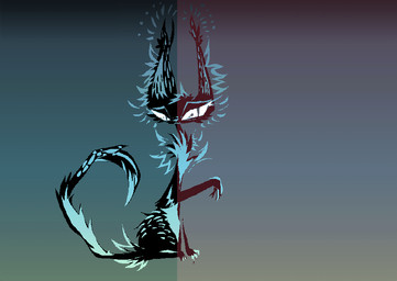 abstract_background black_body black_fur blue_body blue_fur fur multicolored_body multicolored_fur solo two_tone_body two_tone_fur naircat domestic_cat felid feline felis mammal 2017 digital_media_(artwork) full-length_portrait microsoft_paint_(artwork) portrait