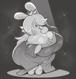 anthro belly big_breasts big_butt breasts butt camel_toe clothed clothed_anthro clothed_female clothing crown curvy_figure dress ear_piercing ear_ring eyelashes female female_anthro genital_outline hair hair_over_eye half-closed_eyes headgear huge_breasts huge_butt huge_hips huge_thighs narrowed_eyes one_eye_obstructed overweight overweight_anthro overweight_female piercing ring_piercing shortstack shortstack_female solo sparkles spotlight standing thick_thighs tight_clothing vulva_outline wide_hips submarine_screw mario_bros mario_plus_rabbids_sparks_of_hope nintendo raving_rabbids rayman_(series) ubisoft rabbid_rosalina lagomorph mammal rabbid crossover digital_drawing_(artwork) digital_media_(artwork) english_description hi_res