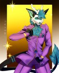 anthro male solo meyru_rubi jojo's_bizarre_adventure giorno_giovanna kuro_deer_fox canid canine deer fox hybrid mammal absurd_res hi_res