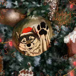 ambiguous_feral ambiguous_gender black_nose black_pawpads brown_body brown_eyes brown_fur christmas_clothing christmas_decorations christmas_headwear christmas_ornament clothing feral front_view fur glistening glistening_eyes hat headgear headwear holidays looking_at_viewer open_mouth open_smile ornament pawpads red_clothing red_hat red_headwear reflection santa_hat smile solo tan_body tan_fur msdeadsoul christmas canid canine mammal 1:1 hi_res