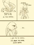 2016 alec8ter anthro bodily_fluids clothed clothing comic conditional_dnp crying dialogue disney english_text feels female fully_clothed hi_res judy_hopps kneeling lagomorph leporid mammal monochrome rabbit sad signature simple_background tears text zootopia