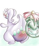 3_claws 3_toes anthro butt butt_slap claws feet feral flower flower_(anatomy) green_body huge_thighs overweight overweight_anthro plant purple_body quadruped slap spank_marks spanked_butt spanking spanking_focus thick_thighs toe_claws toes white_claws wide_hips mythology nintendo pokemon amphibian dragon elemental_creature flora_fauna frog generation_1_pokemon generation_6_pokemon goodra mammal mythological_creature mythological_scalie pokemon_(species) scalie venusaur hi_res