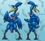 4_toes anisodactyl anthro anthrofied anus areola avian_feet backsack balls beak belly big_breasts big_penis biped black_membrane blue_anus blue_background blue_balls blue_body blue_feathers blue_penis blue_tail blue_wings blush bodily_fluids breasts butt crossed_arms dialogue dripping embarrassed erect_nipples erection eyebrows eyelashes feather_tuft feathered_wings feathers feet flaccid flustered flying_sweatdrops foreskin front_view frown genital_fluids genitals glans glistening glistening_body glistening_feathers green_eyes grey_body grey_feathers gynomorph half-erect head_tuft humanoid_genitalia humanoid_penis intersex knock-kneed long_neck looking_at_genitalia looking_at_own_penis looking_at_penis looking_at_self looking_back looking_down membrane_(anatomy) multicolored_body multicolored_feathers multiple_poses navel neck_tuft nipples non-mammal_breasts nude open_beak open_frown open_mouth pattern_background penis pink_areola pink_glans pink_nipples pink_tongue pokemorph pose precum raised_inner_eyebrows rear_view shy simple_background solo spread_legs spreading standing stuttering sweat sweatdrop tail tail_feathers tain text toes tongue tuft two_tone_body two_tone_feathers vein veiny_penis webbed_feet wide_stance wings yellow_beak bassybefuddle conditional_dnp nintendo pokemon marie_(kalofoxfire) avian bird cramorant generation_8_pokemon pokemon_(species) 2019 blue_theme cool_colors digital_drawing_(artwork) digital_media_(artwork) english_text full-length_portrait hi_res portrait trans_(lore) trans_woman_(lore)