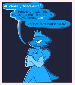 annoyed border clothing comic_panel crossed_arms crown dialogue dress female headgear profanity royalty speech_bubble text white_border vanilla_candy mythology unicorn_blood_(comic) cayenne_(vanilla_candy) dragon mythological_creature mythological_scalie scalie blue_and_white comic english_text hi_res monochrome