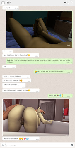 age_difference anthro anthrofied balls big_breasts big_penis breasts butt chat duo emoji erection female genitals hair male male/female masturbation mature_anthro mature_female navel nude older_female penile penile_masturbation penis presenting presenting_hindquarters presenting_penis presenting_vulva profanity selfie sexting text texting vaginal vaginal_masturbation vulva young younger_male sbxn friendship_is_magic hasbro my_little_pony whatsapp button_mash_(mlp) cream_heart fan_character earth_pony equid equine horse mammal pony 3d_(artwork) digital_media_(artwork) english_text hi_res source_filmmaker_(artwork) incest_(lore) mother_(lore) mother_and_child_(lore) mother_and_son_(lore) parent_(lore) parent_and_child_(lore) parent_and_son_(lore) son_(lore)