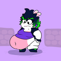 amethyst_(gem) anthro belly belly_expansion big_belly black_boots black_clothing black_eyes black_footwear black_hair black_handwear black_jacket black_mittens black_topwear blush blush_lines boots breast_expansion breasts cleavage closed_frown clothed clothed_anthro clothed_female clothing ear_piercing expansion eyebrows eyelashes fat_legs female female_anthro fist floor footwear frown fur gem green_eyebrows green_hair hair handwear jacket lips long_ears looking_at_own_belly medium_breasts mitten_hands mittens mouth_closed multicolored_body multicolored_hair noseless obese obese_anthro obese_female open_clothing open_jacket open_topwear overweight overweight_anthro overweight_female pantsless_anthro pantsless_female piercing pink_body pink_inner_ear pink_lips pink_skin purple_background purple_clothing purple_ear_piercing purple_shirt purple_topwear shirt shoes simple_background smile solo spiky_hair standing thick_eyebrows thick_thighs tile tile_floor topwear torn_clothing torn_shirt torn_topwear two_tone_body two_tone_hair weight_gain white_body white_fur worried_look octoguy mario_bros mario_plus_rabbids_sparks_of_hope nintendo raving_rabbids rayman_(series) ubisoft edge_(mario_plus_rabbids) lagomorph mammal rabbid 2021 colored crossover digital_drawing_(artwork) digital_media_(artwork) english_description hi_res shaded simple_shading